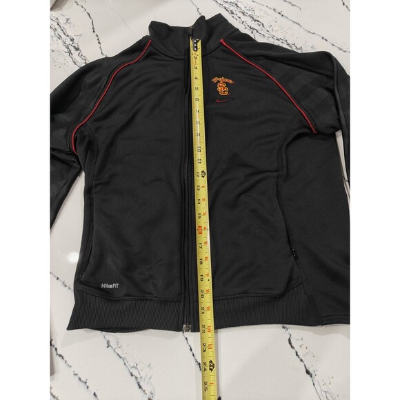 VTG 90s Y2K Nike USC Red Black Zip-up Sweater Women Sz Small Fit Rare! Youth XL - Picture 3 of 9